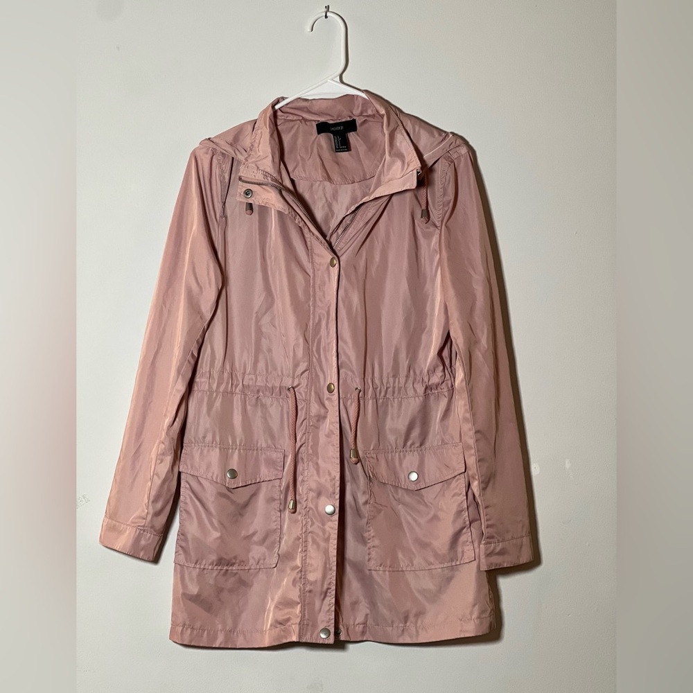5/$15 💖 Forever 21 Pink Rain Coat Small with Hood